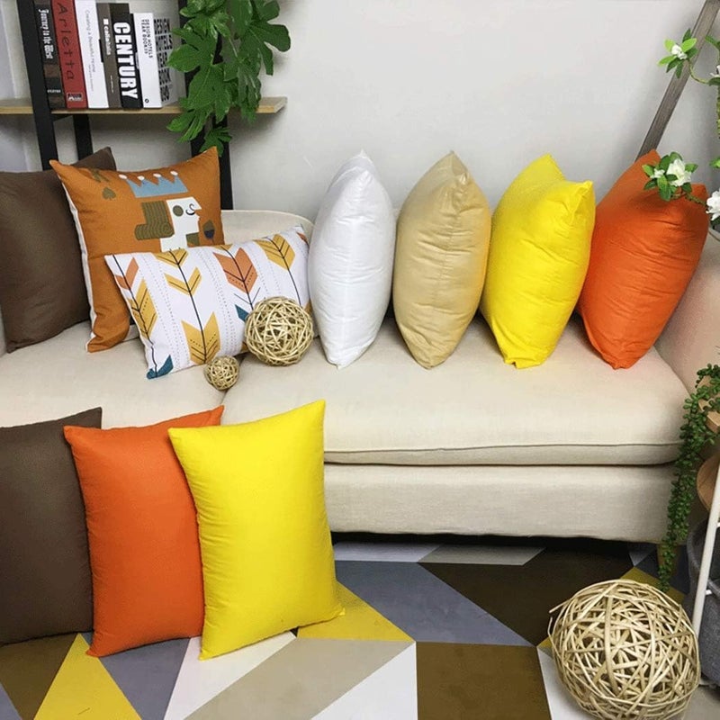 Thmyo 4-Pack 100% Cotton Comfortable Solid Decorative Throw Pillow Case,Thmyo Square Cushion Cover Pillowcase Sublimation Blank Pillow Covers DIY Throw Pillowcase for Couch Sofa(16x16 inch/ 40x40cm,Khaki) - Image 4